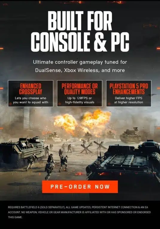 Battlefield 6 auf Konsolen bis zu 120 Bilder pro Sekunde