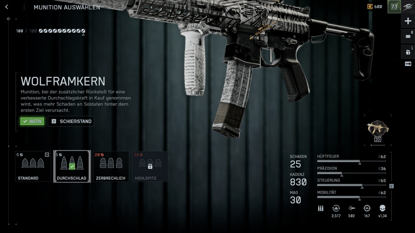 SGX - Munition: Wolframkern (Tungsten Core) 