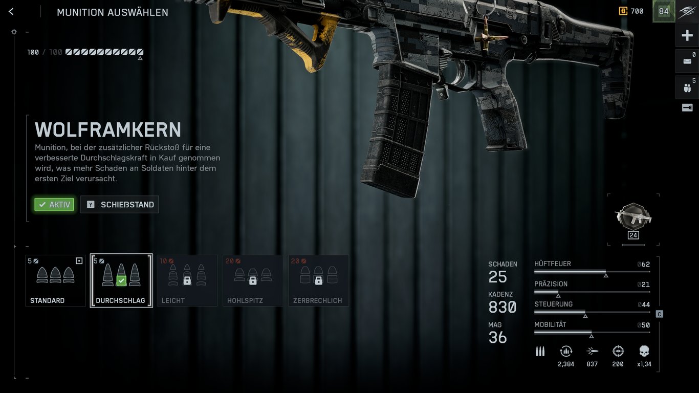 M433 - Munition: Wolframkern