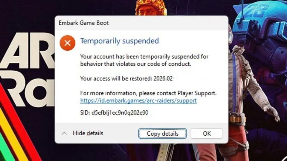 Arc Raiders - 30 Tage "Urlaub" für Hacker