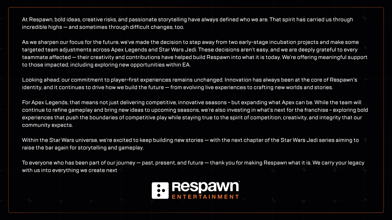 Respawn Entertainment - Layoff