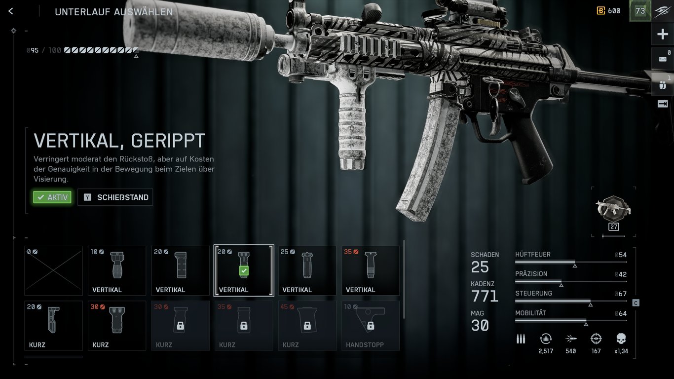 PW5A3 - 2. Vertikaler Griff (Gerippt) & Grüner Laser