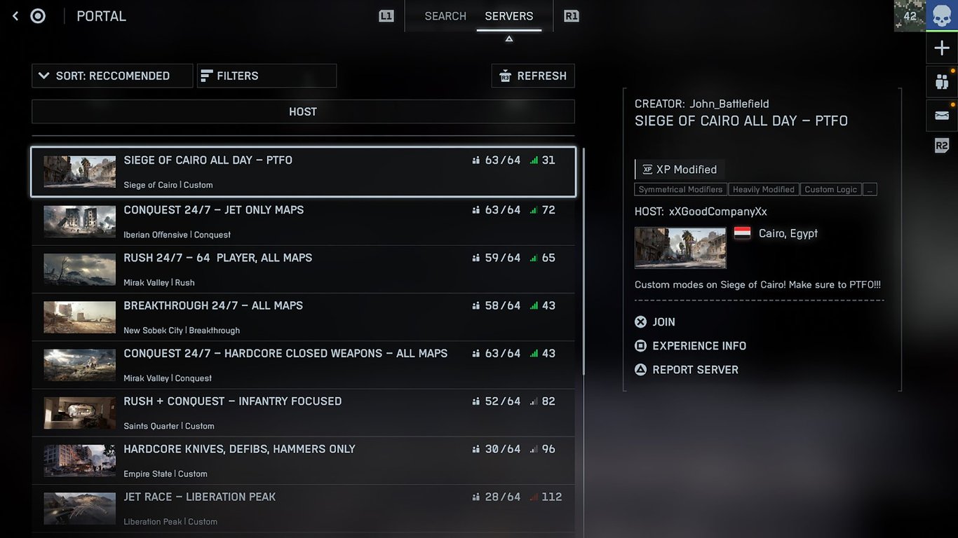 Battlefield 6 - Server Browser