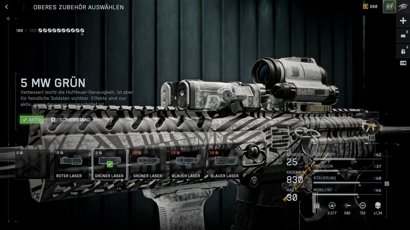 SGX - Zubehör: 5 MW Grün (Laser)