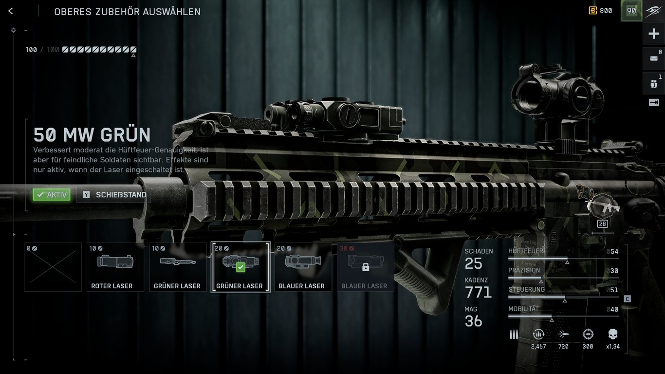 DRS-IAR - Oberes Zubehör: 50 MW Grün