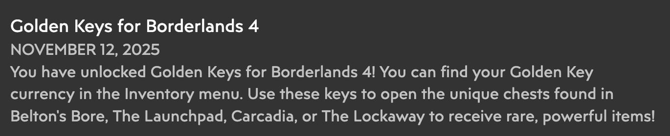 Borderlands 4: Der neue Standard etabliert sich – Wieder 3 goldene Schlüssel für eine Woche