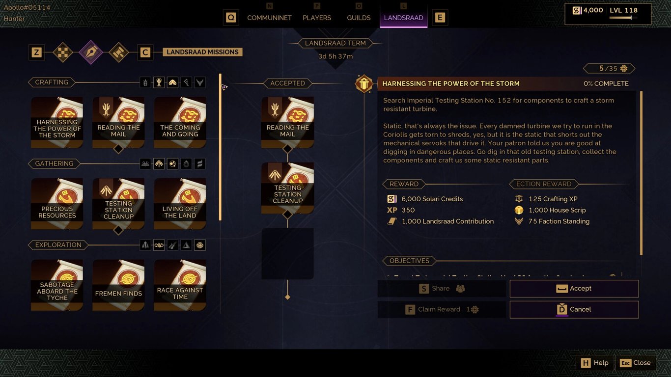 Zusätzlich gibt es vier neue Orte für Landsraad-Missionen