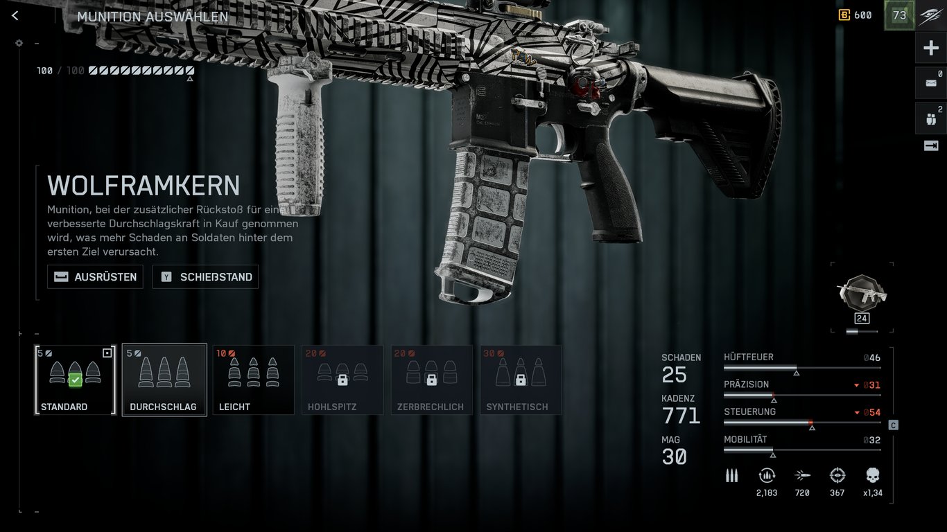 DRS-IAR -  Wolframkern-Munition