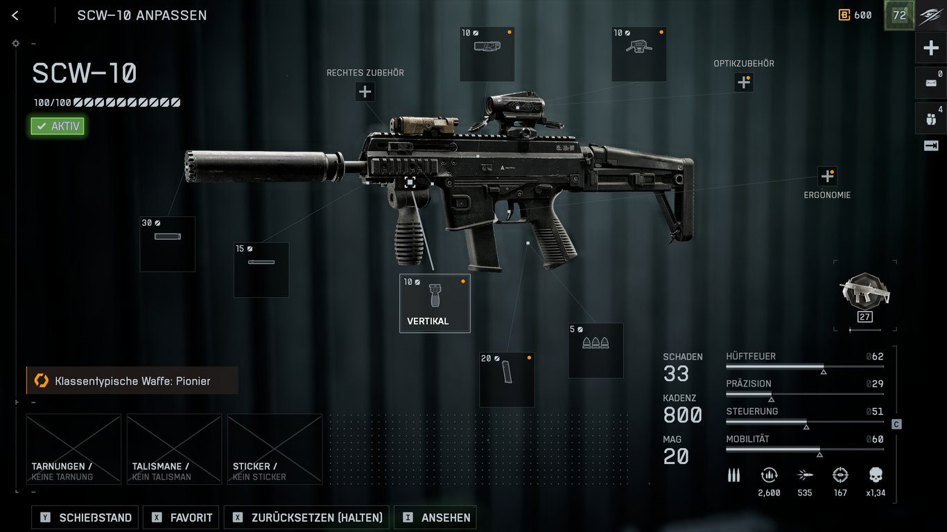 SCW-10 : 2. Grüner Laser & Vertikaler Griff: Die Hüftfeuer-Meta