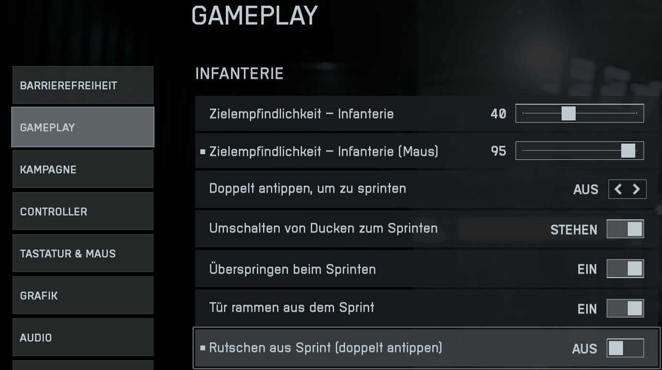 Key Bindings und Gameplay-Präferenzen