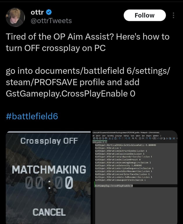 Der Aufstand der PC-Spieler: Crossplay per Config-File deaktiviert