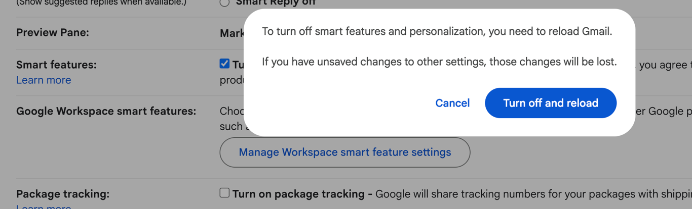 Im Reiter „Allgemein“ scrollst du ein gutes Stück runter bis zum Abschnitt „Intelligente Funktionen und Personalisierung“.