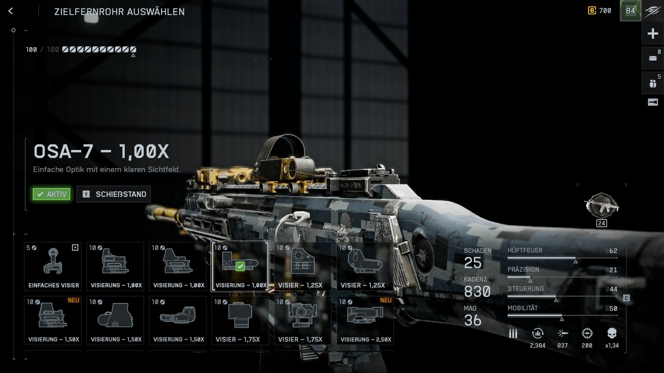 M433 - Visier: OSA-7 – 1,00x