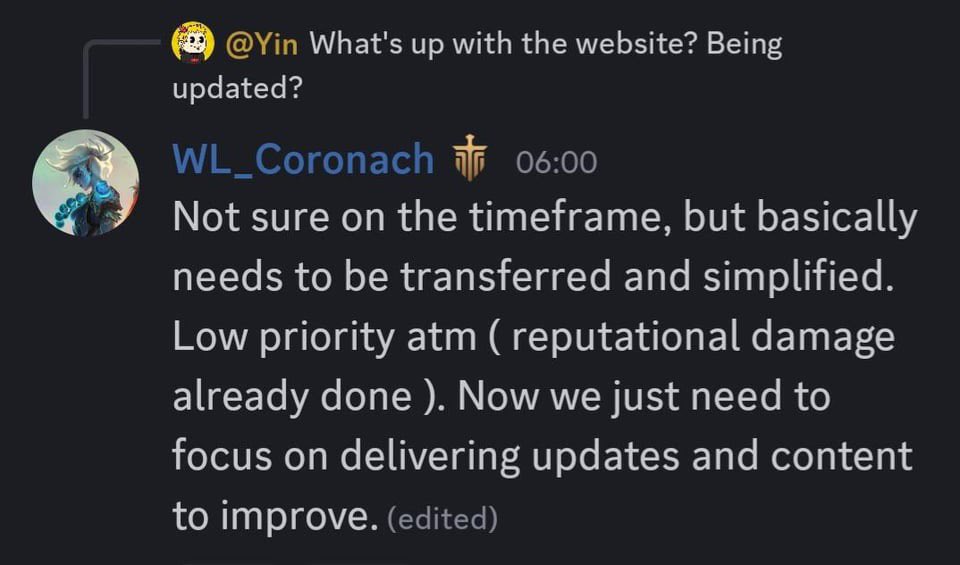 Die offizielle Website eines Live-Service-Spiels – die digitale Visitenkarte, der erste Anlaufpunkt für potenzielle neue Spieler – hat niedrige Priorität. Begründung: Der Imageschaden ist sowieso schon passiert.