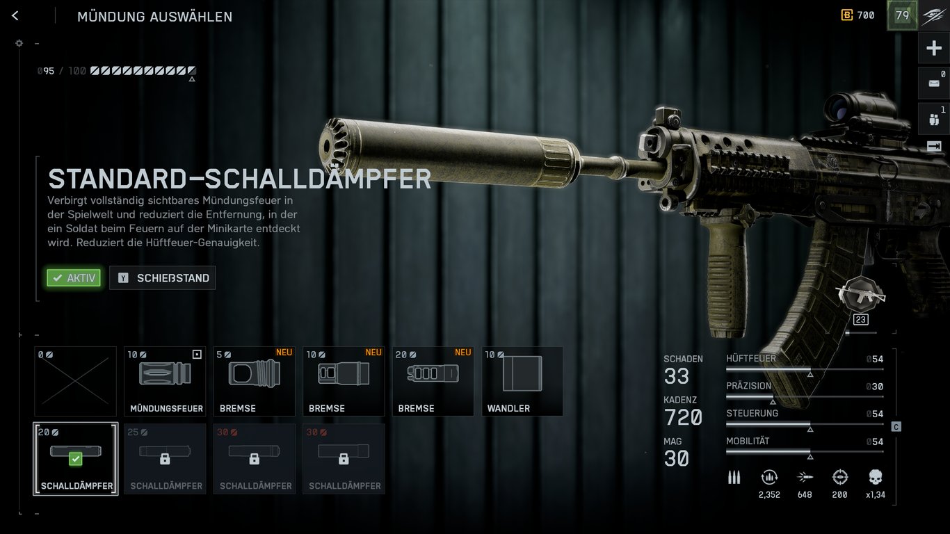 SG 553R - Mündung: Standard-Schalldämpfer