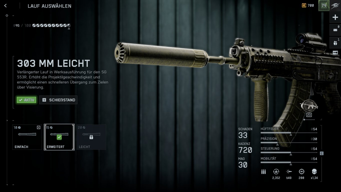 SG 553R - Lauf: 303 mm Leicht
