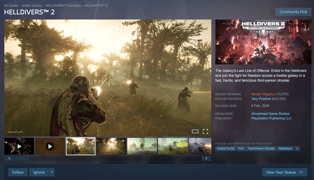 Bild: Mostly Negative ist die derzeitige Bewertung auf Steam