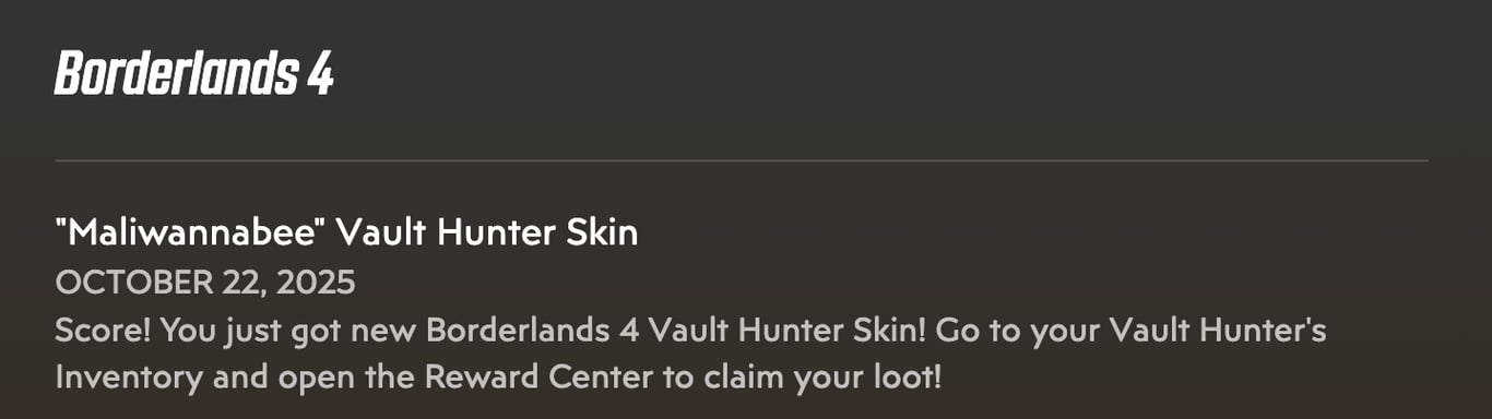 Der Belohnungs-Code: Ein Skin für die Sammlung