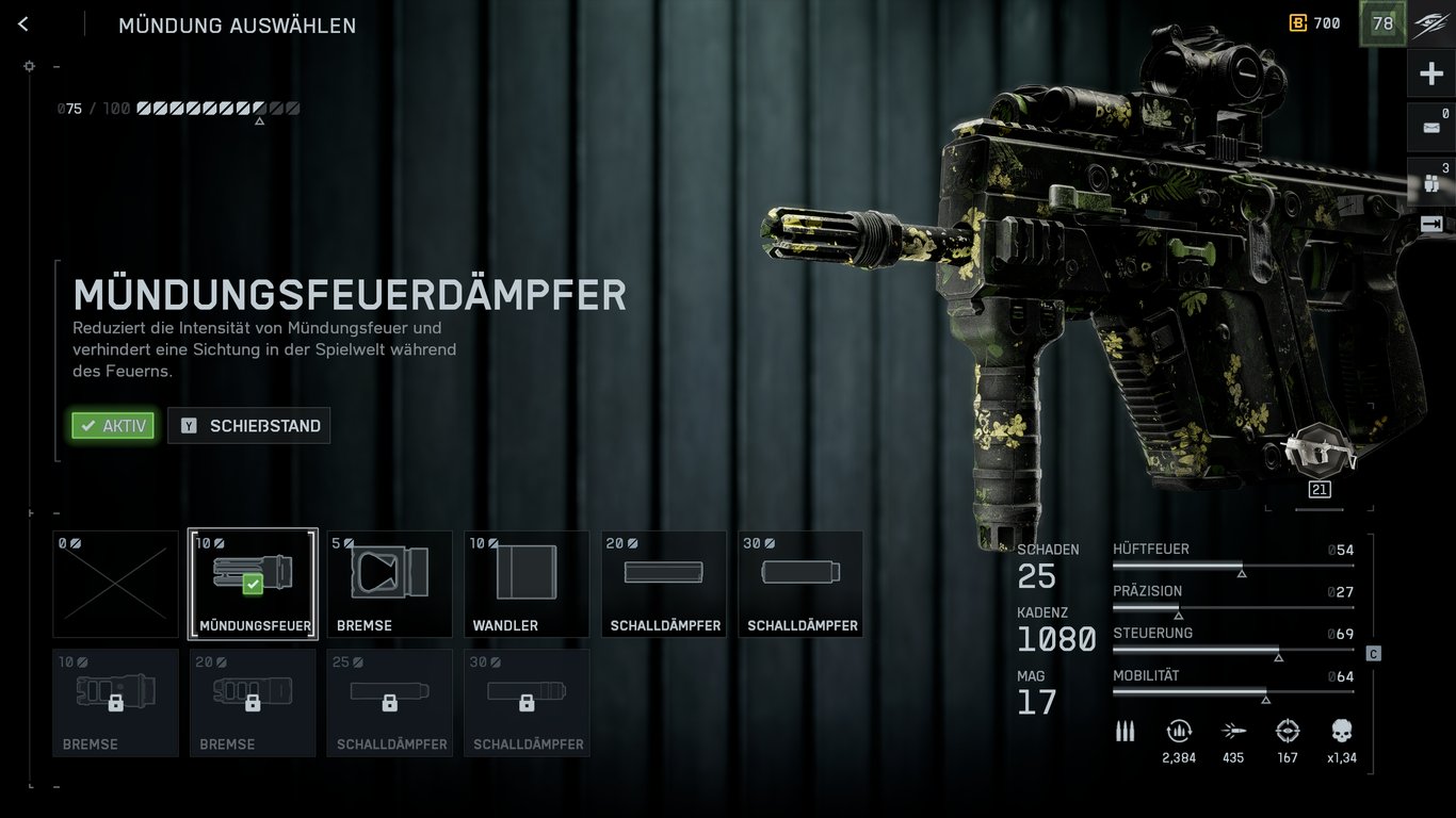 KV9 - Mündung: Mündungsfeuerdämpfer