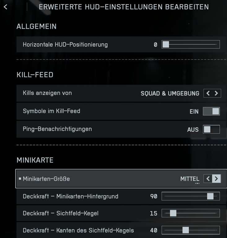 Fadenkreuz und HUD
