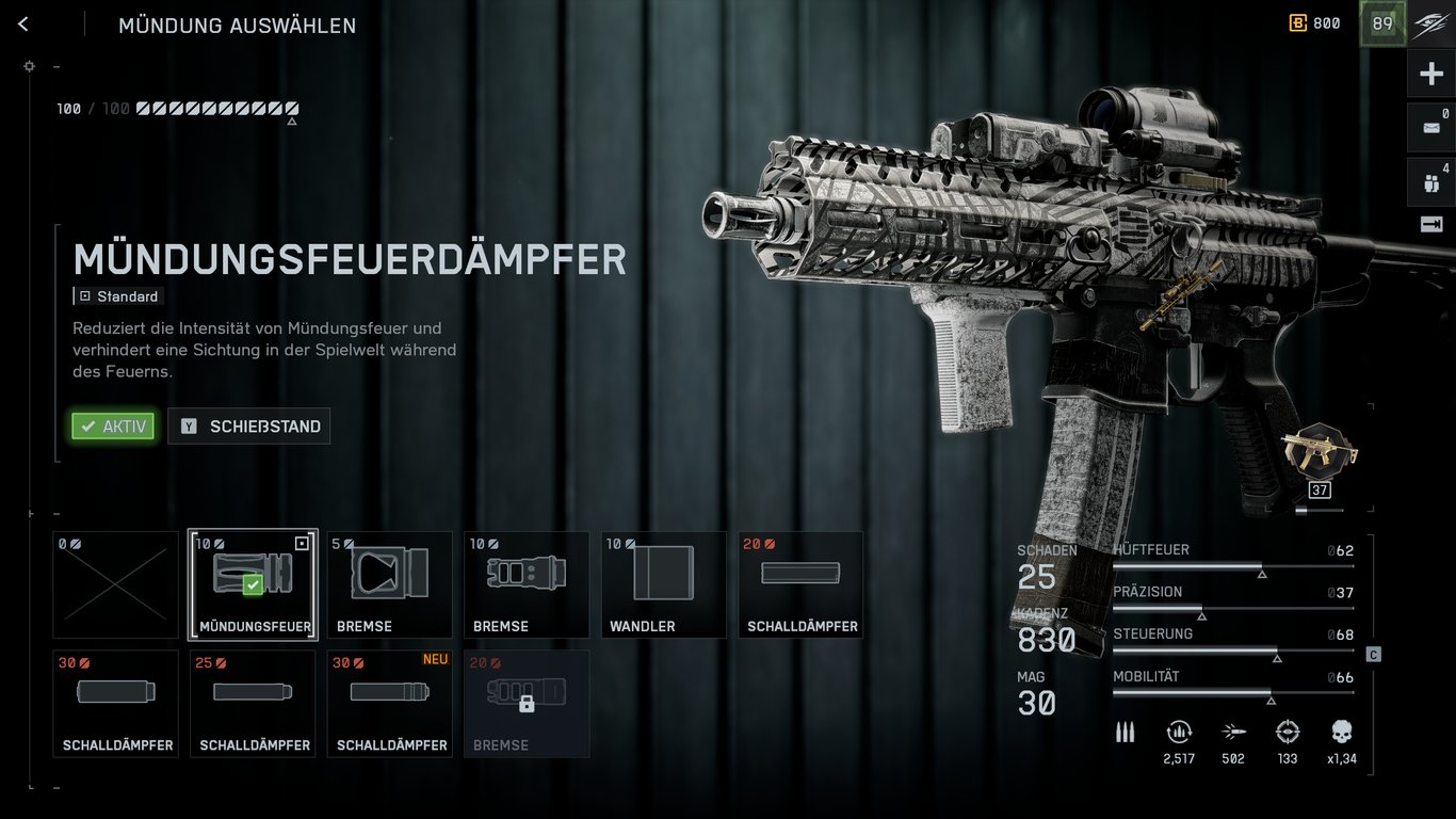 SGX - Mündung: Mündungsfeuerdämpfer