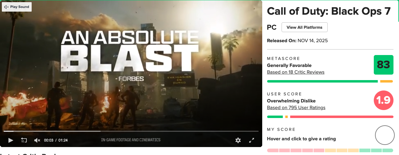 Black Ops 7 Debakel: Historischer Tiefstwert auf Metacritic &amp; schwache Spielerzahlen. Das Ende einer Ära?