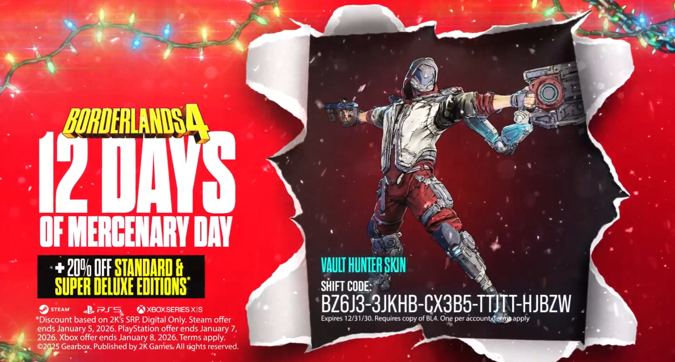 Borderlands 4: Heiligabend-Geschenk – Kostenloser "The World on His Shoulders" Skin (bis 2030)