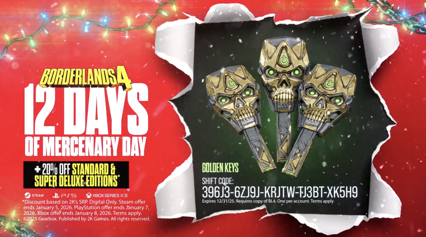 Borderlands 4: Endspurt zum Söldner-Tag – 3 goldene Schlüssel geschenkt (bis Silvester)