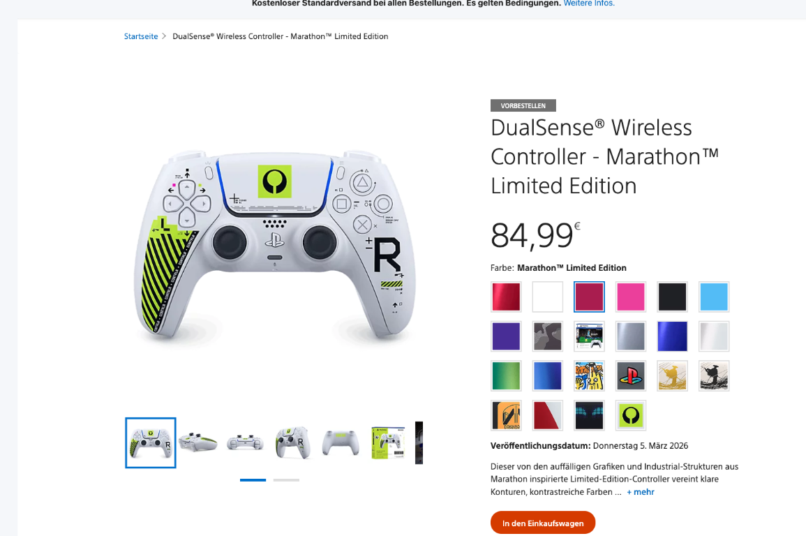 Marathon DualSense Controller: Limited Edition für PS5 vorbestellbar – Preis &amp; Release bestätigt