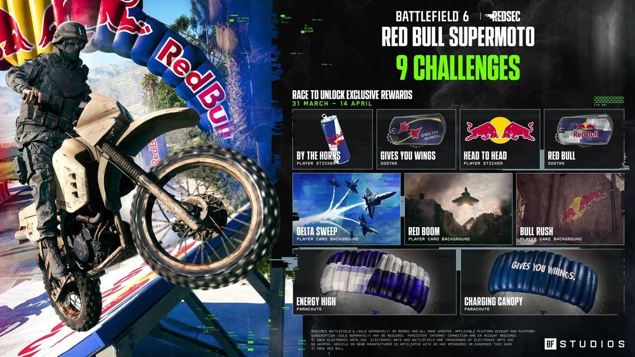Battlefield 6: Red Bull Supermoto Event startet am 31. März – Dirt Bike Racing in REDSEC mit exklusiven Rewards