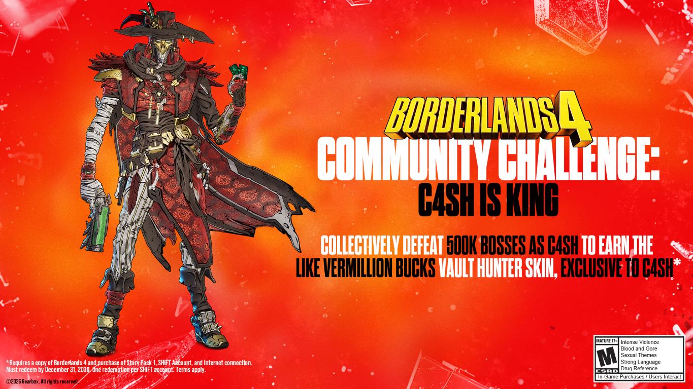 Borderlands 4: Community-Sieg beim „C4SH IS KING“-Event – Exklusiver Skin freigeschaltet (bis 2030)